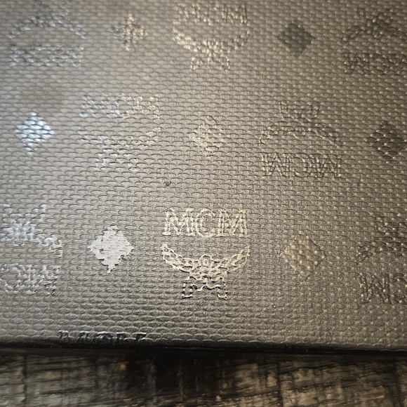 MCM Tan Studded Leather Trifold Wallet - Picture 10 of 10